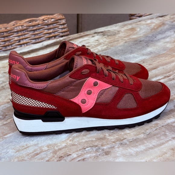 Saucony Women's Burgundy and Pink Retro Sneakers - Picture 3 of 9